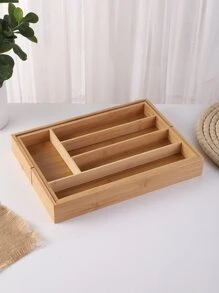 1pc Natural Bamboo Extendable Storage Box