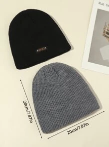 2入組男女通用冬季保暖針織帽,防風羊毛帽,適用於戶外活動,騎行,保護耳朵並保溫,休閒時尚運動小圓帽