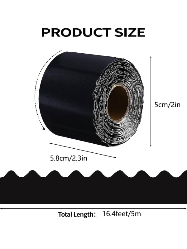 1 Roll Of Black Bulletin Board Trim, Classroom Borders For Bulletin