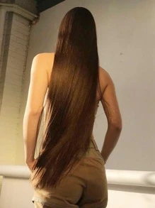 合成 5 片接发 长直发 棕色 80 厘米 女士天然假发 - Light Brown - 查看 3