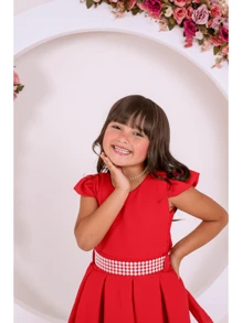 Young Girls Dresses - 紅色 - 查看 3