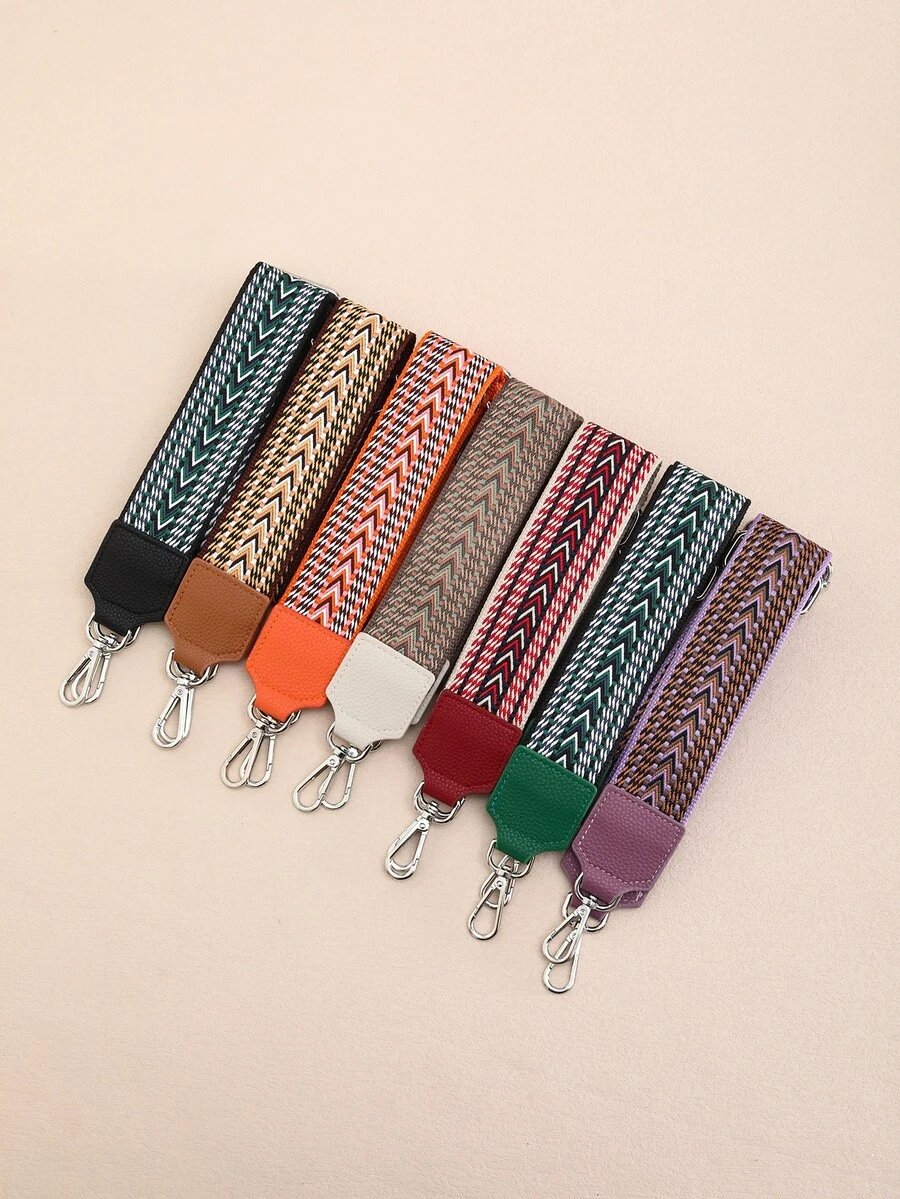 1入女士箭頭織花背包肩帶 - 綠色 - 查看 1