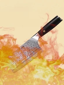 Cuchillo De Cocina De Acero De Damasco - Bronce - Ver 3