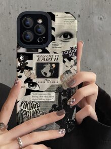 Slogan Graphic Phone Case - Multicolor - View 1