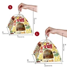 鸚鵡巢鳥巢懸掛巢屋床鸚鵡洞穴懸掛帳篷鸚鵡睡小屋吊床房屋 - 黃色 - 查看 2