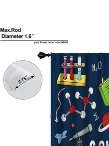 2pcs/Set Cartoon Science Themed Blackout Curtains