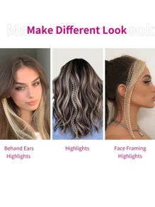 Long Side Bangs, Curly Wavy Clip In Front Bangs For Women, Daily Wear, Long Sideburns 2 Piece Set(Light Brown) - Light Brown - View 5