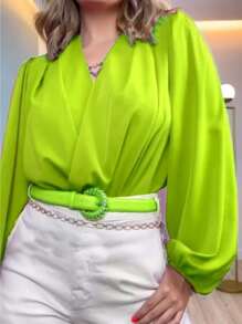 Women Bodysuits - Màu xanh chanh - Xem 2