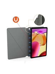 1pc Black Magnetic Case Smart Cover For Fire Max 11 Inch Tablet Horizontal And Vertical Support Bracket Dormancy - Black - View 2