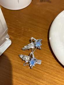 1 Pieza Clip De Cabello De Aleación De Princesa Marina Con Estrella De Luna De Diamante De Imitación Para Mujeres, Accesorios Personales Para El Cabello Elegantes Y De Moda Adecuados Para El Uso Diario, Fiestas Y Bailes - Plateado - Ver 4