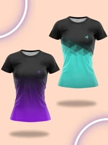 Women Sports Tees & Tanks - 黑色 - 查看 1