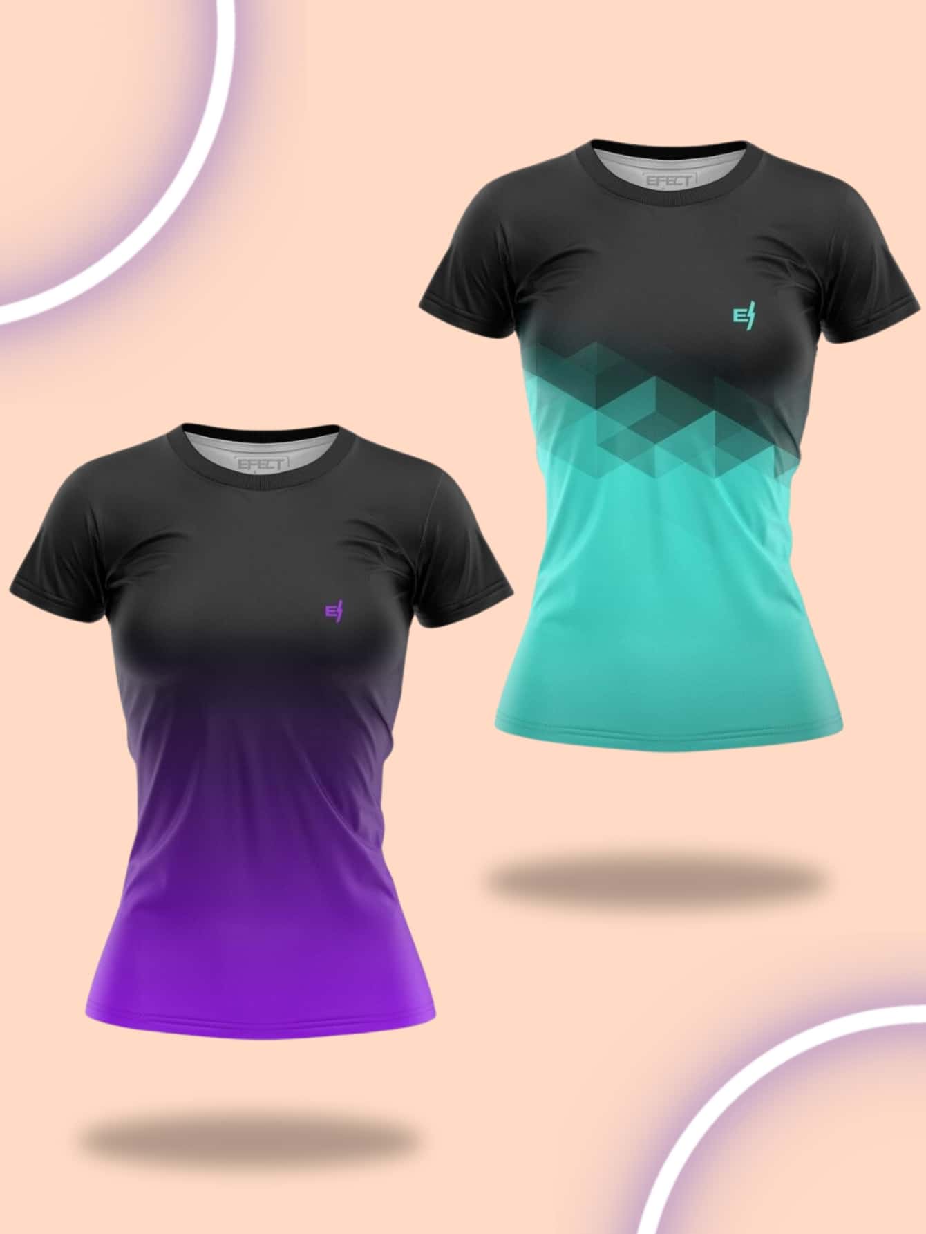 Women Sports Tees & Tanks - 黑色 - 查看 1