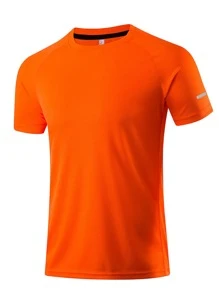 Camiseta de cuello redondo de manga corta casual y transpirable estilo novio, ropa deportiva de verano para actividades al aire libre - Naranja - Ver 1