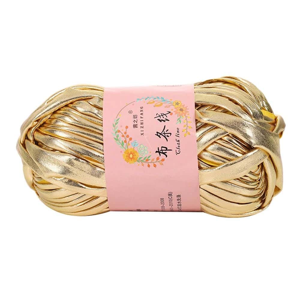 Imitation Leather Shiny Crochet Yarn DIY Hand Knitting Yarn Ball For Bag Blanket Cushion T-Shirt