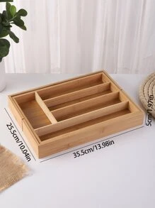 1pc Natural Bamboo Extendable Storage Box