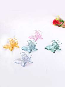 5入組3.3英寸女孩透明蝴蝶髮夾,美麗蝴蝶髮夾髮飾適合女孩和女性 - 彩色 - 查看 4