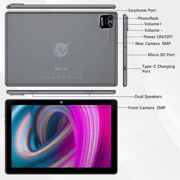 10.1 Inch Android 12 Tablet With 3gb Ram + 64gb Rom, 1280x800 Ips Display, Quadcore Processor
