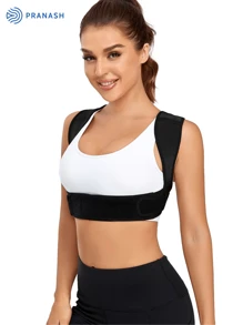 1Pc Posture Corrector, Adjustable Back Posture Correction Strap For Humpback Correction - Black - View 5