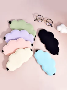 1pc-Beige Three-Dimensional Cloud Sleep Eye Mask Shade Sleep Eye Mask Simulation Silk Ice Feel Comfortable, Relax Fatigue, Lunch Break, Sleep