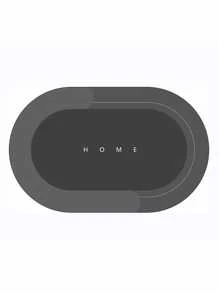 Natural Rubber Elliptical Silica Gel Soft Mat, Absorbent Mat For Bathroom Door, Foot Mat For Drying & Anti-skid, Toilet Rug & Bathroom Mat, Sizes 40x60cm And 50x80cm - Dark Grey - View 3