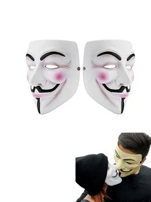 2pz Diximus V Mask For Vendetta Mask Anonymous Guy Fawkes Halloween Mask - White - View 2