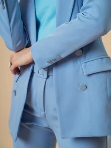 Women Blazers - Blue - View 2