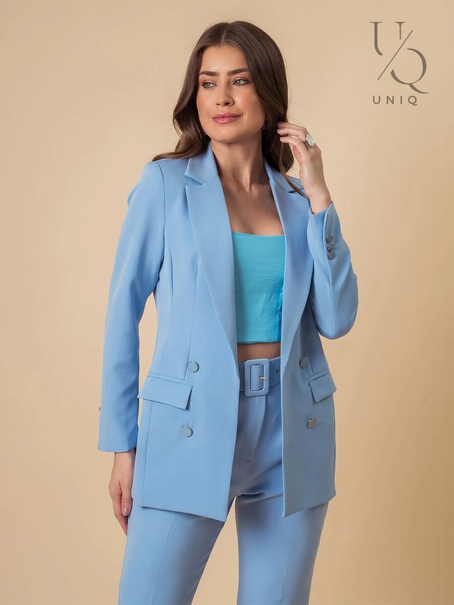 Women Blazers - Blue - View 1