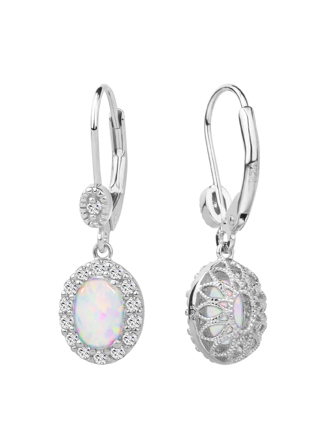 1雙奢華澳大利亞的氧化鋯925純銀耳環適用於女性日常穿著