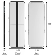 Goplus 10FT Air Track Inflatable Gymnastics Tumbling Mat w/ Pump - Black - View 11