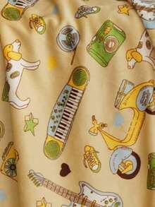 1件卡通印花米克羅绒毛衣,帶雪紡背部,尺寸為50" X 60",柔軟舒適,可愛童趣少女毛毯,適用於青少年男女孩 - 彩色 - 查看 2