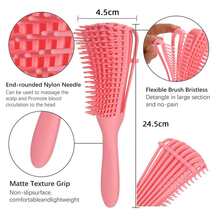 Cepillo Para Desenredar Peinar De Plástico Hueco/cepillo De Ventilación Para Mujeres, Adecuado Para Cabello Graso, Húmedo, Seco Y Espeso, Ayuda A Agregar Volumen, Masaje Y Peinado Del Cabelludo, Diseño De Ventilación Y Diseño De Ocho Garas, Materiales Duraderos De Alta Calidad, Con Empaque Op - Negro - Ver 4