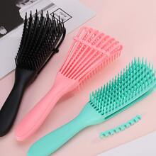 Cepillo Para Desenredar Peinar De Plástico Hueco/cepillo De Ventilación Para Mujeres, Adecuado Para Cabello Graso, Húmedo, Seco Y Espeso, Ayuda A Agregar Volumen, Masaje Y Peinado Del Cabelludo, Diseño De Ventilación Y Diseño De Ocho Garas, Materiales Duraderos De Alta Calidad, Con Empaque Op - Negro - Ver 3