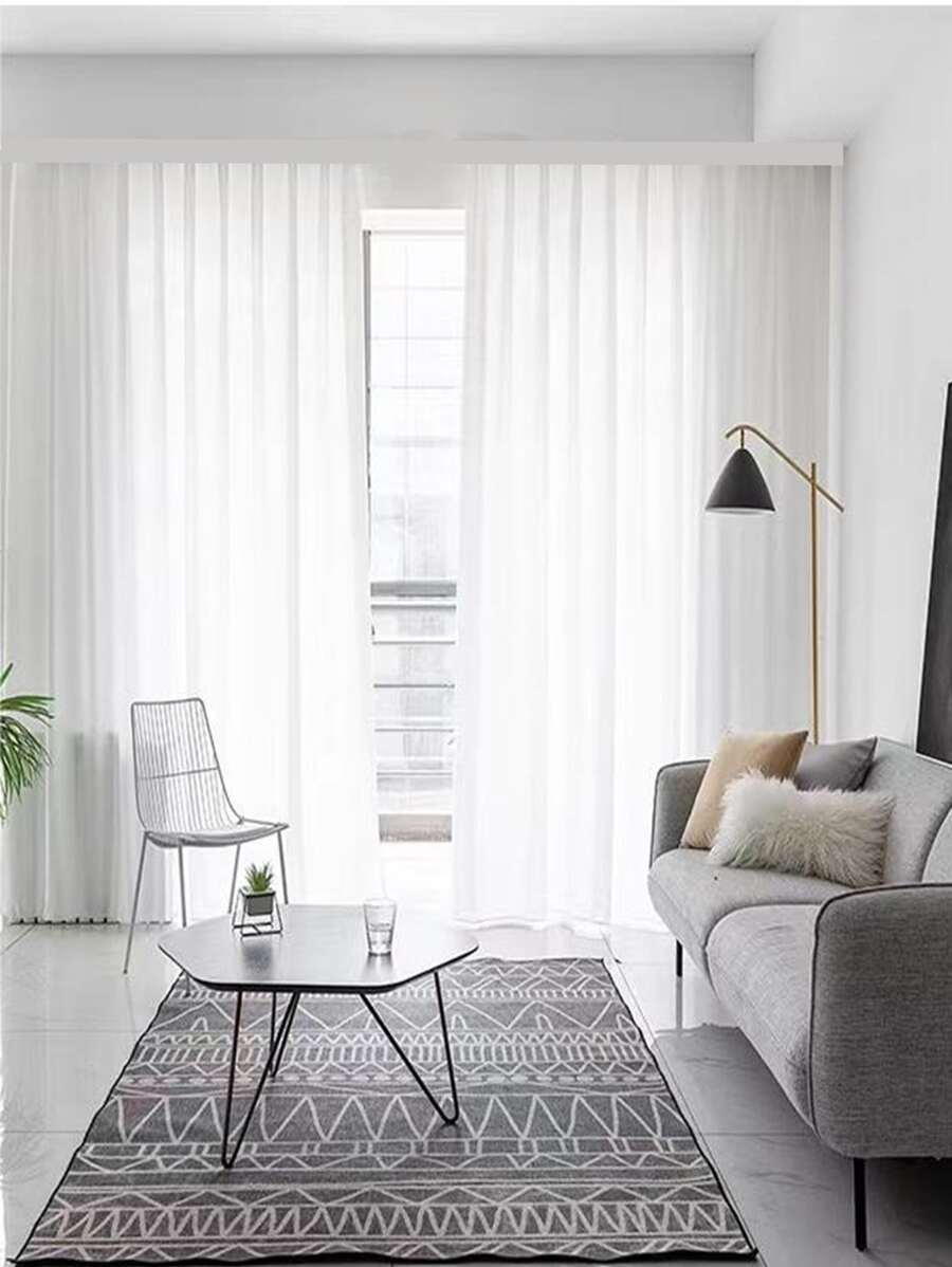 1 bucată perdea transparentă albă elegantă pentru camera de zi/dormitor