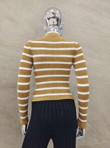Women Knit Tops - 芥末黃 - 查看 2
