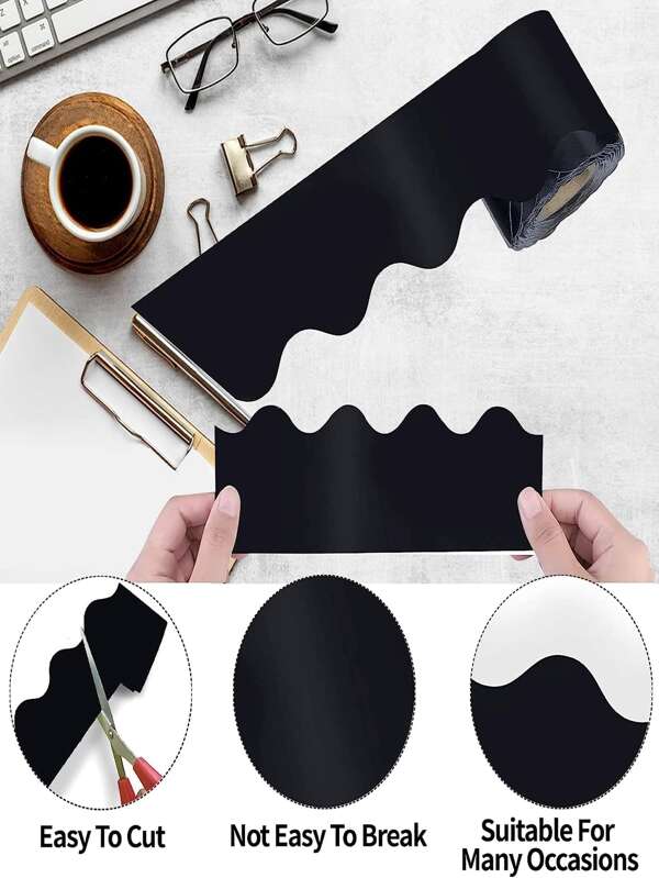 1 Roll Of Black Bulletin Board Trim, Classroom Borders For Bulletin