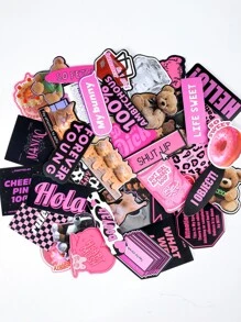 50pcs Mixed Pattern Graffiti Stickers For Girls, Waterproof Decals For Luggage, Guitar, Notebook And Diy Decoration - Multicolor - View 6