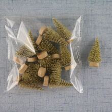 12 Mini Cây thông noel Sisal Lụa Tuyết tùng - Trang trí Nhỏ bé Cây thông noel - Vàng S Xanh Màu xanh lá Trắng Mini Cây Cửa sổ DIY Vật trang trí Giáng sinh Bàn Đồ trang trí Năm mới Qủa tặng Nhà  Trang trí - Vàng - Xem 1