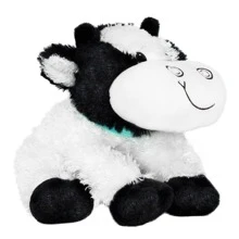 Vaquita De Peluche Grande Blanco Con Negro Infantil Vaca de Peluche Ultra Suave 30 cm - Blanco y Negro - Ver 5