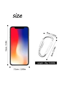 1/5 Stück minimalistische Aluminium-Legierung Karabiner, Silber/Schwarz Metall Schlüsselanhänger, D-förmiges Öffnungsdesign! Hochwertiger Anhänger, multifunktionaler Schlüsselring mit Schloss, tragbar & strapazierfähiges Alltagszubehör - Silber - Übersicht 2