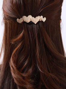 1pc Women Hair Accessory Metal Heart Shaped Spring Clip For Ponytail In Simple And Versatile Style Casual Valentine's Day Valentines