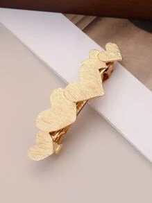 1pc Women Hair Accessory Metal Heart Shaped Spring Clip For Ponytail In Simple And Versatile Style Casual Valentine's Day Valentines