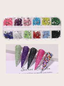 8Pcs Mixed Nail Art Decoration Set & 2Pcs Tool Set Diy Nail Charms Nail Gems Nail Supplies Nails - Multicolor - View 8