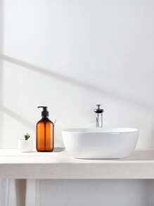 1pc Brown 500ml Dispensing Bottle With Pump For Lotion, Shampoo, Bath Soap, Etc. Bathroom Decor Summer - Brown - View 2