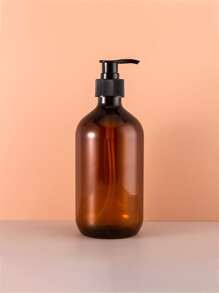1pc Brown 500ml Dispensing Bottle With Pump For Lotion, Shampoo, Bath Soap, Etc. Bathroom Decor Summer - Brown - View 3