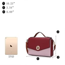 MKF Collection Zayla Color Block Vegan Leather Women Shoulder Bag, Elegant Crossbody Fashion Purse