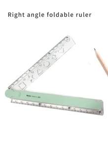1 chiếc thước nhựa acrylic trong suốt, có thể gập lại, đơn giản, dùng cho học sinh vẽ. - màu xanh lá - Xem 4
