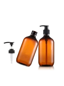 1pc Brown 500ml Dispensing Bottle With Pump For Lotion, Shampoo, Bath Soap, Etc. Bathroom Decor Summer - Brown - View 1