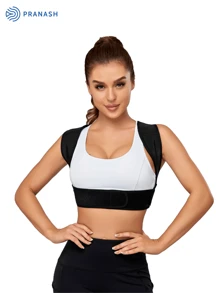 1Pc Posture Corrector, Adjustable Back Posture Correction Strap For Humpback Correction - Black - View 4