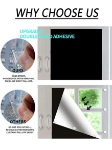 1 Pieza De Tela Para Ventanas Bloqueadora De Luz Más Oscura Y 100% Removible, Para Hacer La Ventana Totalmente A Oscuras, De Vidrio Total, Para Oscurecer La Privacidad Y Para Tintar En Negro Las Pegatinas De Ventana - Negro - Ver 8