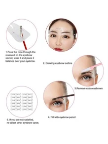 L Size Soft Ruler Eyebrow Stencil Shaper Sticker Eyebrow Shaping Makeup Tools 6 Design / Set